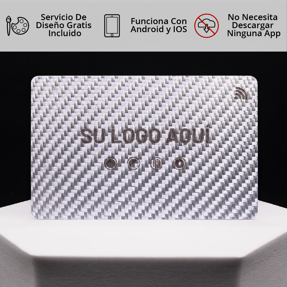 Smart Cards en fibra de carbono color plateada con corte Láser 🔥🪪